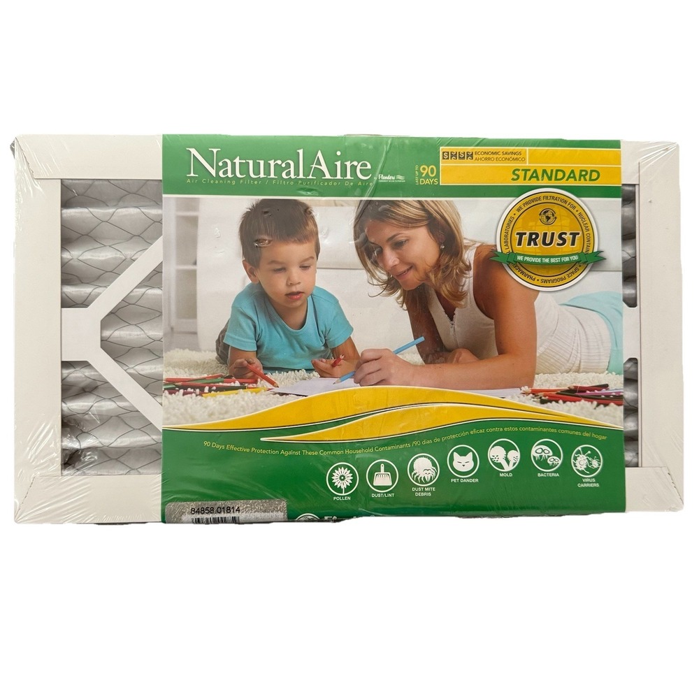 NaturalAire 8x14x1 Air Filter Standard MERV-8-‎ 3 Pack USA Made